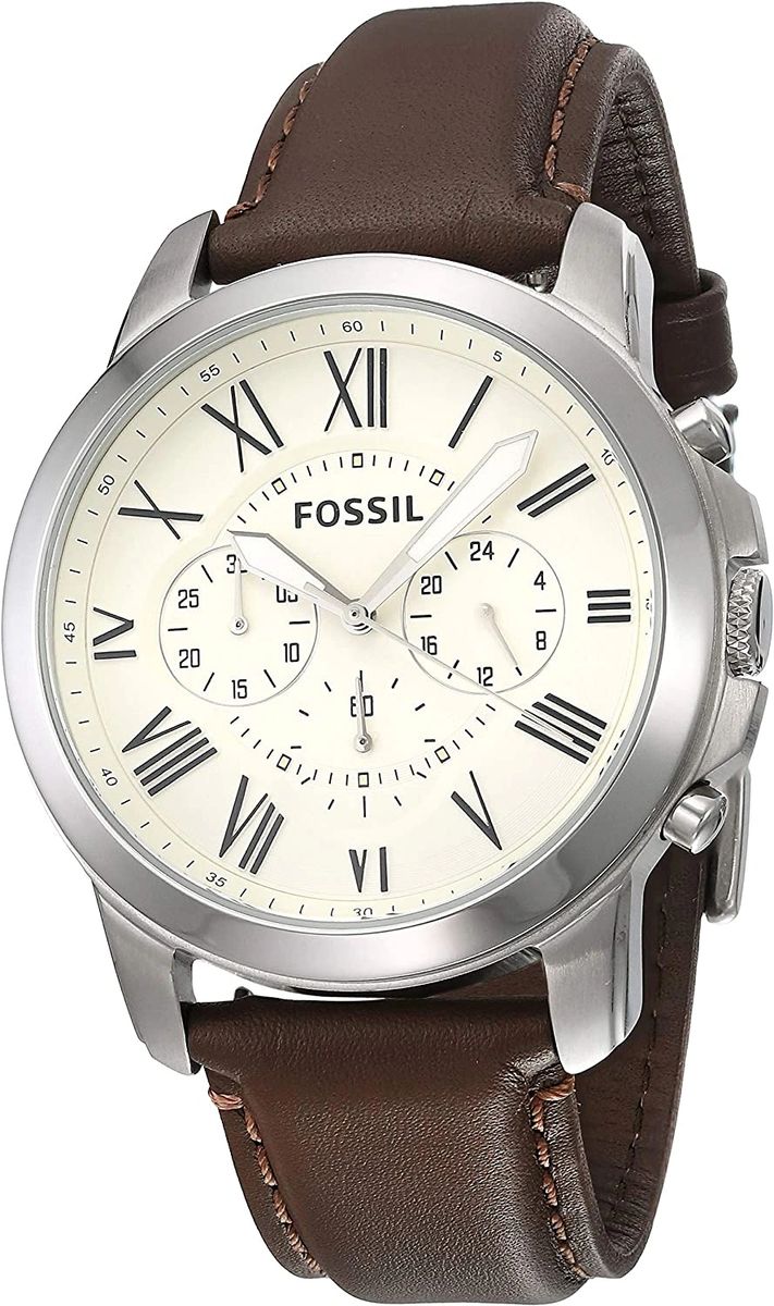Reloj Fossil Grant -FS4735IE Caja de Acero/ Correa de cuero genuino marrón