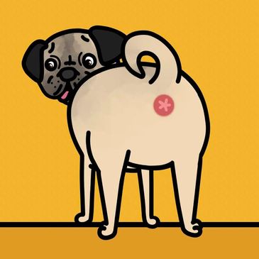 Custom Bob's Burger Pet Portrait. Pet Butt Art.