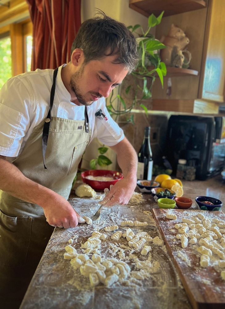 Chef Matt making homemade gnocchi in Breckenridge, Colorado