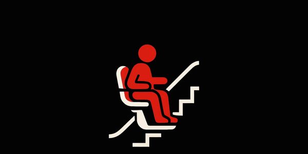 Logo for Gentle-Rise Stairlifts showing a person on a stairlift.