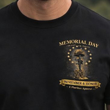 Memorial Day themed shirt with a battlefield cross design.