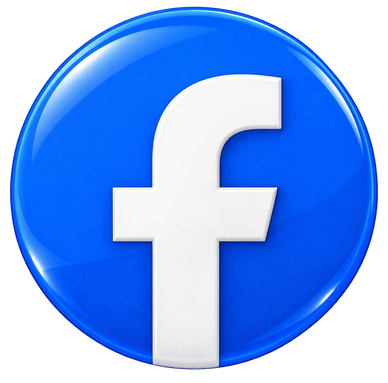 Facebook logo icon with blue background.
