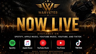 Promotional banner for Warvet03 music now live on major streaming platforms.
