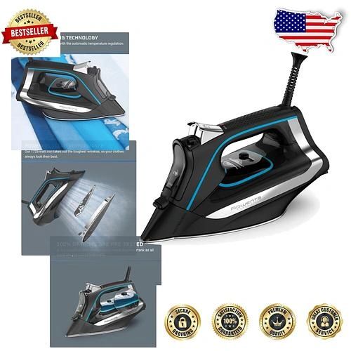 Powerful 1725W Premium Black Stainless Steel Iron with 380 Microsteam Holes