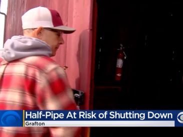 A man stands near a half-pipe at risk of closing in Grafton.