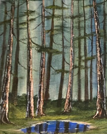puddles in the woods by Leon Barnes