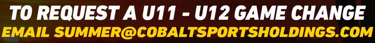 Instructions to request a U11-U12 game change via email.