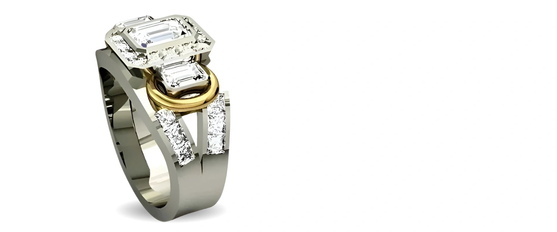 Silver Ring with diamonds