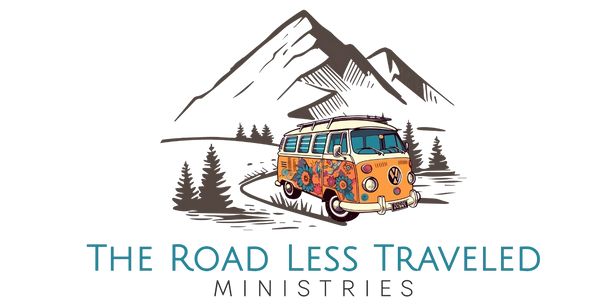 VW Bus traveling through the mountains. The Road Less Traveled