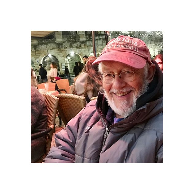 photo of Terence Cady author in a cafe wearing a red baseball cap