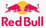 Red Bull logo with two red bulls and a yellow sun.