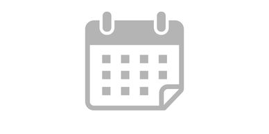 Icon of a gray calendar with grid and page curl.