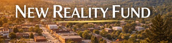 Aerial view of a town with 'New Reality Fund' text overlay.