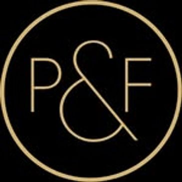 Logo with letters P, &amp;, and F in a circle.