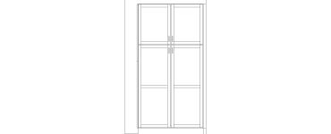 Line drawing of a double-door cabinet.