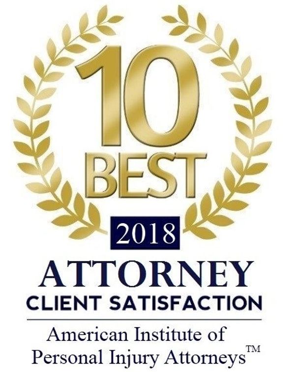 Gibson Lawyers  2018 Attorney Client Satisfaction American Institute of Personal Injury Attorneys 