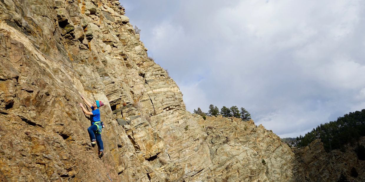 Nate rock climbing at Other Critters in Clear Creek Canyon