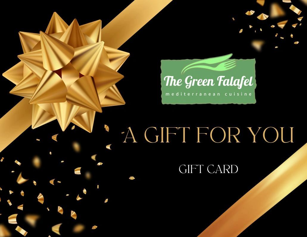 Gift bold Mediterranean flavor. Green Falafel gift cards are fresh, local, vegan, and unforgettable.