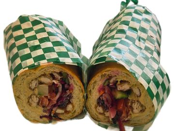 Crispy chicken schnitzel baguette combo with fries and drink. Fresh flavours and value in Winnipeg.