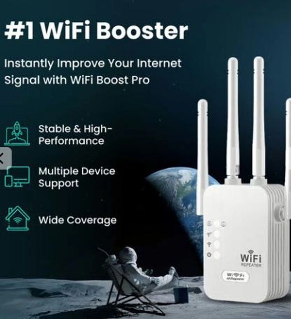 WiFi Booster enhancing internet signal with wide coverage and high performance.
