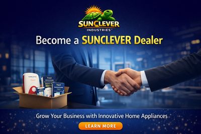 Handshake sealing a business deal for SunClever home appliances.
