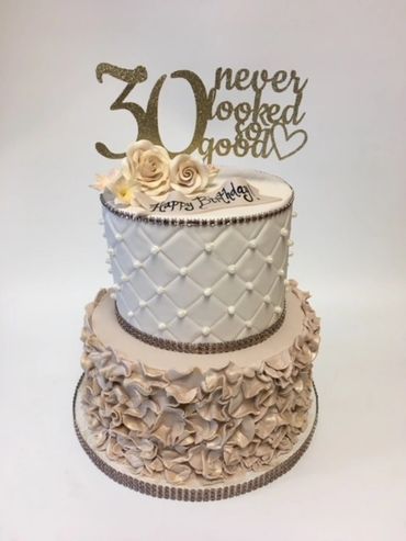 30th birthday cakes in dc, ruffle birthday cakes in dc, quilted birthday cakes in dc