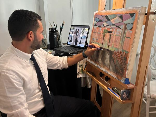 Artist Justin Kinney Live Wedding Painting