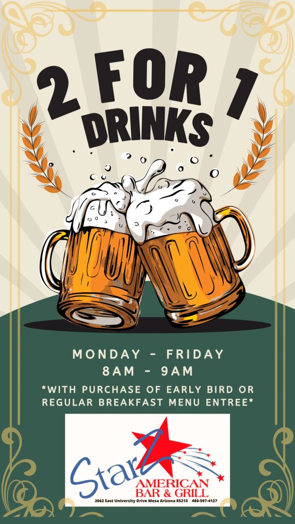 2-4-1 Drinks special at StarZ