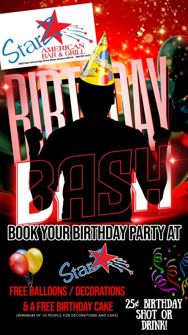 Birthday Bash special at StarZ