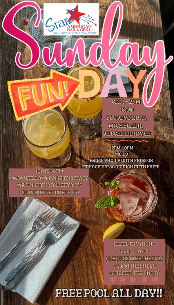 Sunday Funday special at StarZ