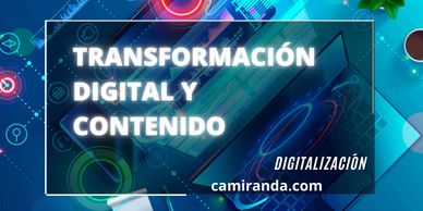 Banner promoting digital transformation and content creation services.