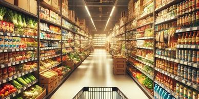 a grocery cart being filled by nielsen concierge 