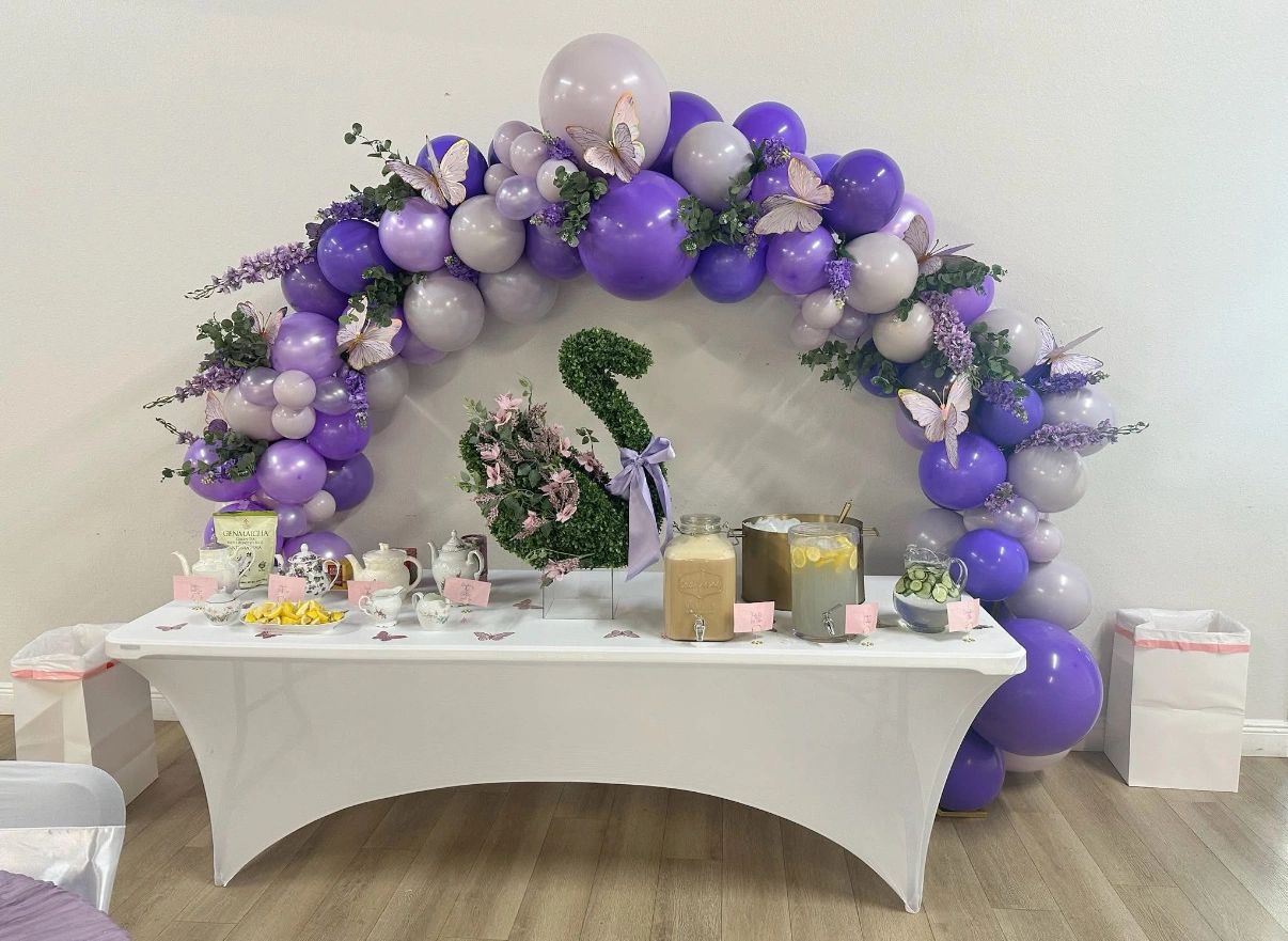 purple balloons