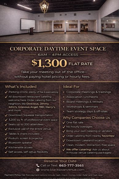 Corporate venue rentals
