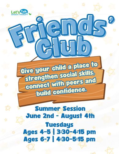 Friends' Club might be good for a child who would benefit from guidance during peer interactions. Fr