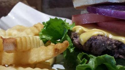 Classic Burger with cheese and fries