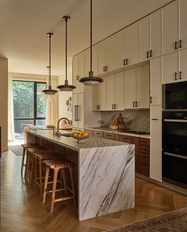 kitchen in a Brooklyn residence designed by Moksa Studio