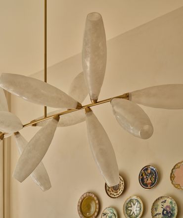 dining room in a Brooklyn residence designed by Moksa Studio