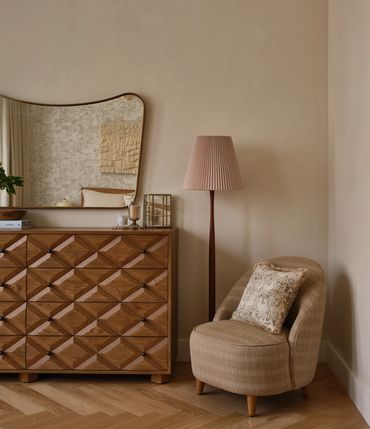 bedroom in a Brooklyn residence designed by Moksa Studio