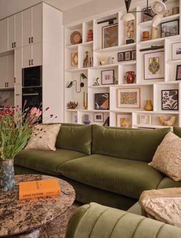 living room in a Brooklyn residence designed by Moksa Studio