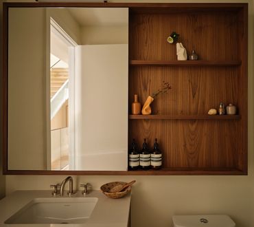 bathroom in a Brooklyn residence designed by Moksa Studio