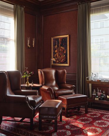 Library in a San Francisco residence designed by Moksa Studio. Photography by Michael Clifford. 