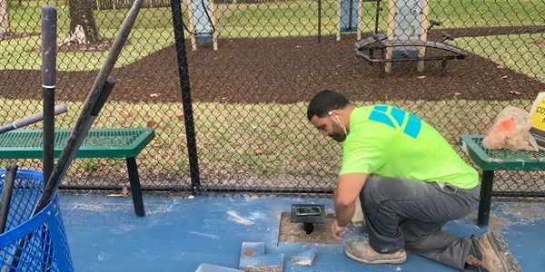 Installing Trash Cans