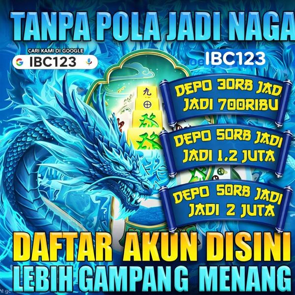 Promotional ad featuring a blue dragon and deposit bonuses for IBC123.