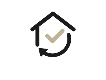 House icon with a checkmark and circular arrow symbol.