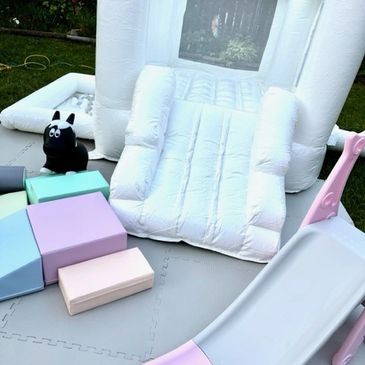 chic white bouncy house