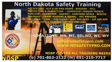 NORTH DAKOTA SAFETY PROS
SAFETY TRAINING WHEN AND WHERE YOU NEED 