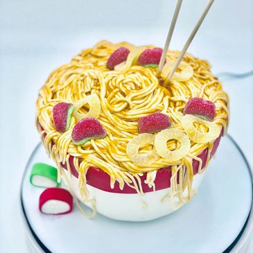 ramen noodle cake, ramen noodle bowl cake, sculpted cake, naruto inspired cake, naruto themed cake