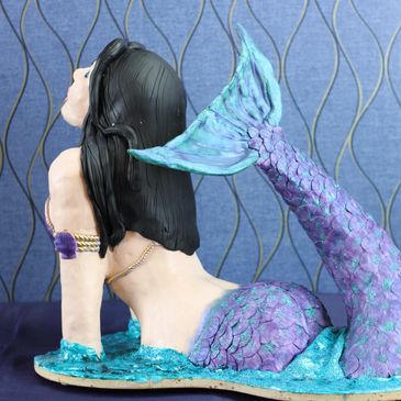 mermaid sculpted cake, themed mermaid cake, carved mermaid cake, mermaid sculpted