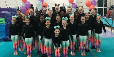 Team gymnasts posing for a picture